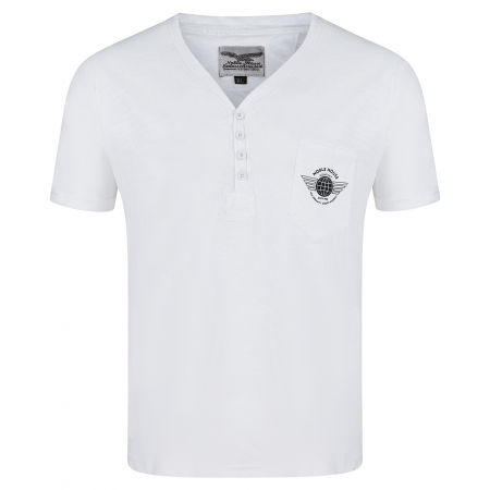 T-Shirt weiß Knopfleiste 